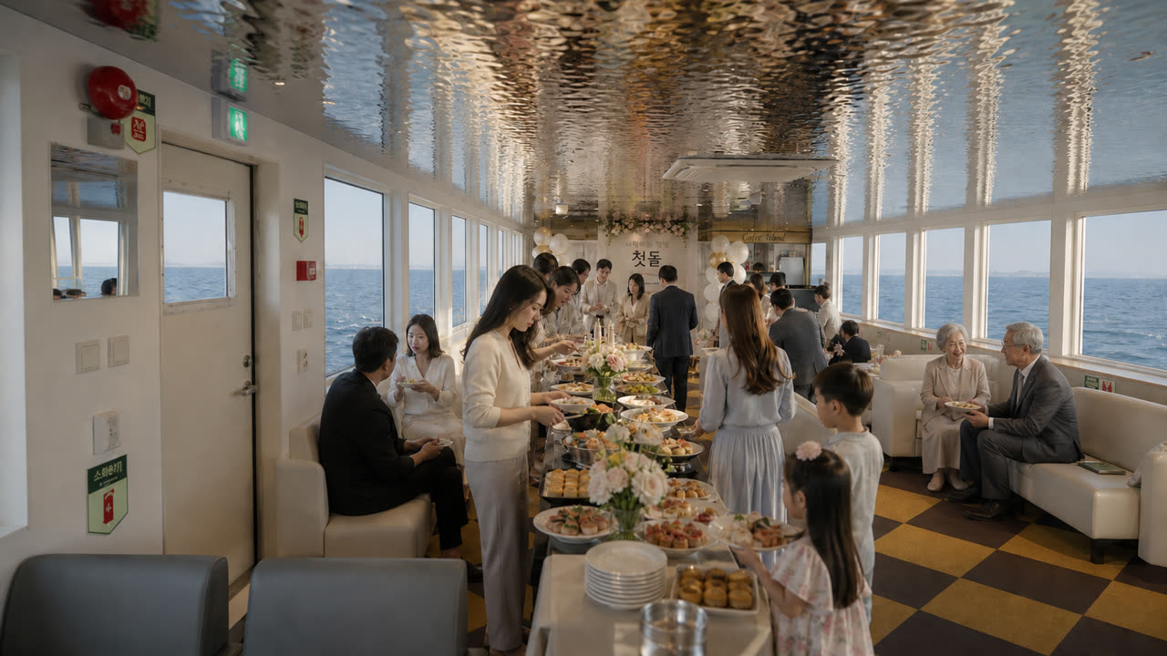 유람선 선상 뷔페와 기념일 모임